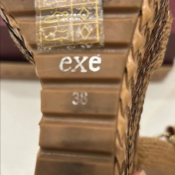 EXE Braided Tan Platform Sandals - Picture 10 of 17